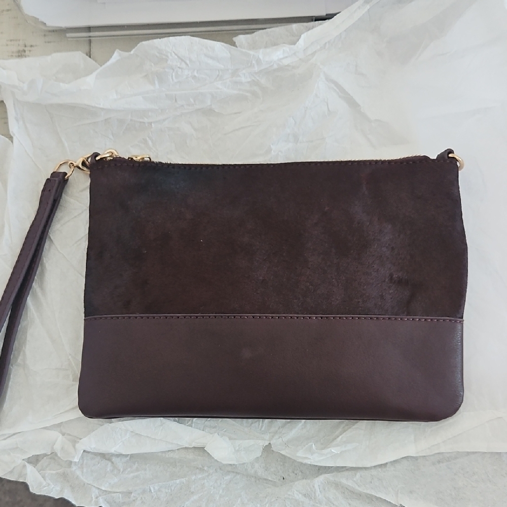 Phase 3 Dark Burgundy Leather Wristlet